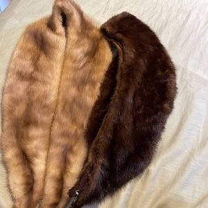 Brown vintage Fox Fur Collar.